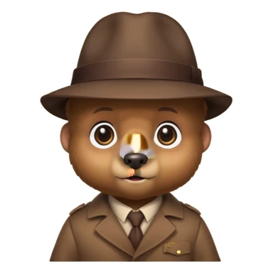 bear baby detective sticker