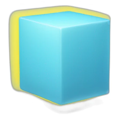Light blue cube with yellow nimb sticker