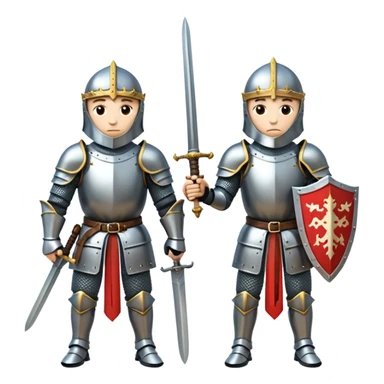 medieval knight 2 people with swords prepare for fight sticker