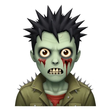 spiky haired zombie sticker
