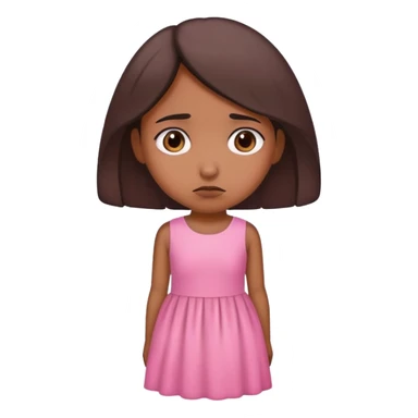 sad brown girl wearing pink sticker