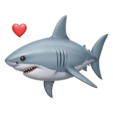 Tiburón con dos corazones en los ojos sticker