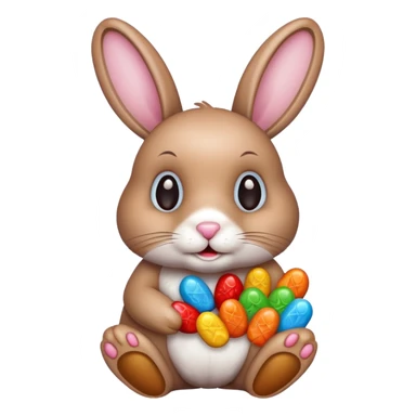 rabbit with candies sticker