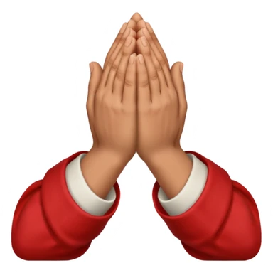 Brown praying hands with red sleeves hands only sticker