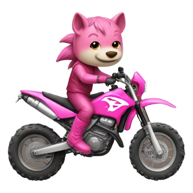 Razorback riding dirt bike wearing pink boots sticker