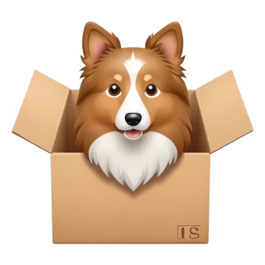 Shetland sheepdog in a box sticker