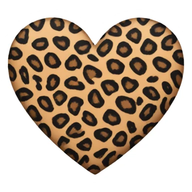 Leopard print heart sticker