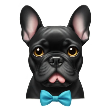 Black French bulldog with bow tie sticker