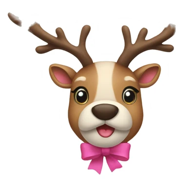 Reindeer with pink bow sticker