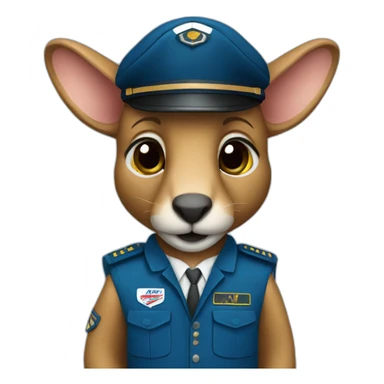 Kangaroo pilot blue suit sticker