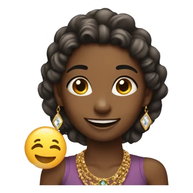 smiling girl with jewelry sticker