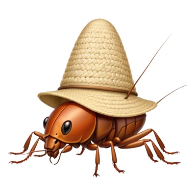 Cockroach with rice hat sticker