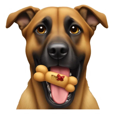 Belgian malinois holding a teddy bear in his mouth sticker