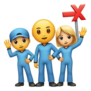 Three characters: an X character, a number 1 character, and another X character standing together sticker