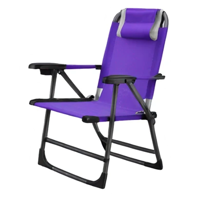 Realistic purple camping folding chair isolated.  sticker