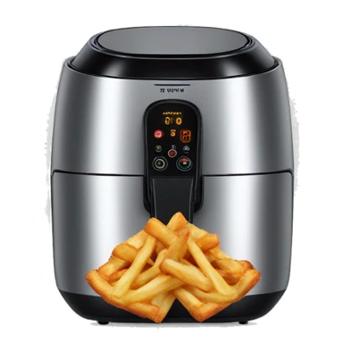 air fryer with hungry face sticker