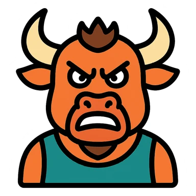 angry minotaur icon sticker