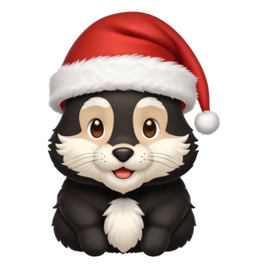 miniature black pinmcher in santa aht sticker