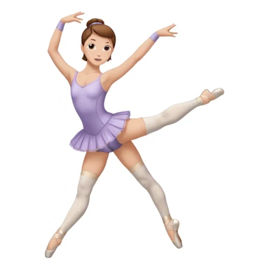 Ballet dancer in over the knee socks, leotard and brown hair sticker