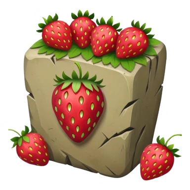 rune stone covered in strawberries sticker