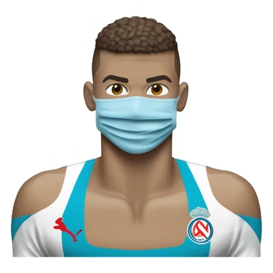 Kylian Mbappé avec un masque anti Olympique de Marseille sticker