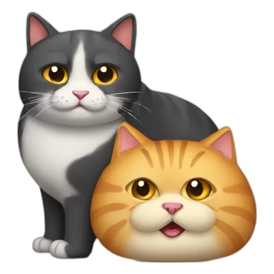 nasty fat cat with old cat sticker