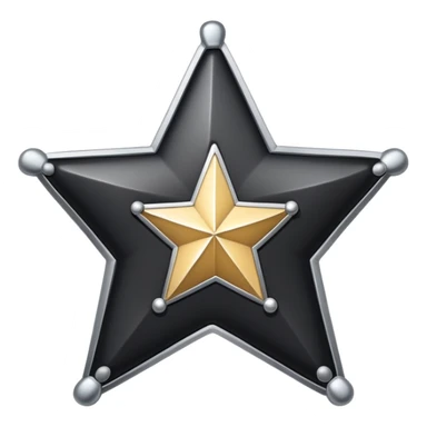 BLK letters in western sheriff style with silver outline and star badge sticker