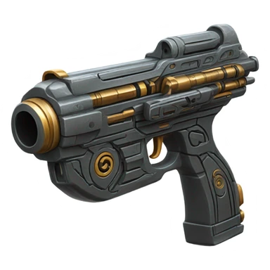 sci fi gun direct front barrel view sticker