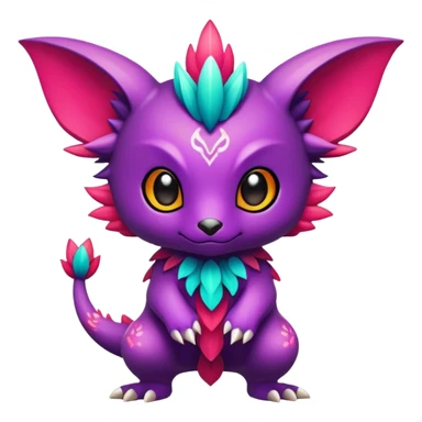 Exotic chibi Fakémon-creature sticker