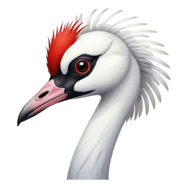 red crowned crane, 두루미 sticker