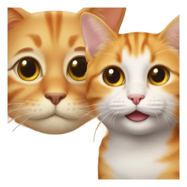 happy teary eye emoji and orange cat sticker