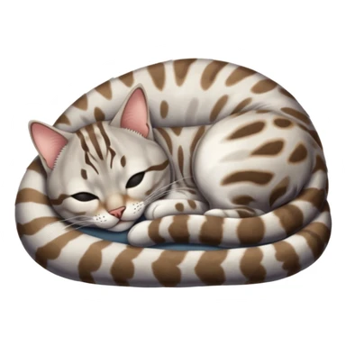 Silver bengal cat sleeping sticker