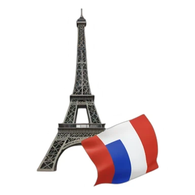 Eiffel tower on a French flag sticker