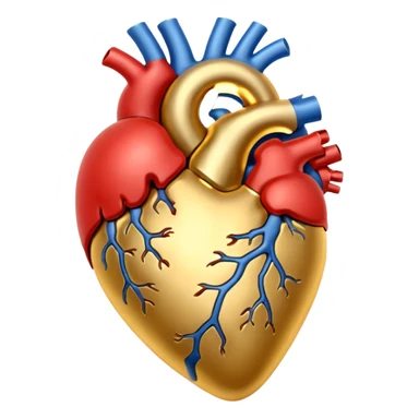 Anatomical heart golden colour only  sticker