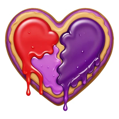 Peanut butter and jelly heart sticker