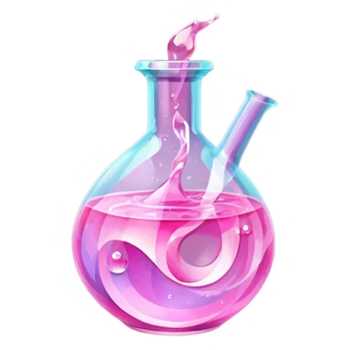pink Magic Fantasy Potion, Glass Low Poly sticker