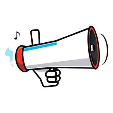 cartoon megaphone emitting sound sticker