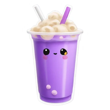 Boba tea lila sticker