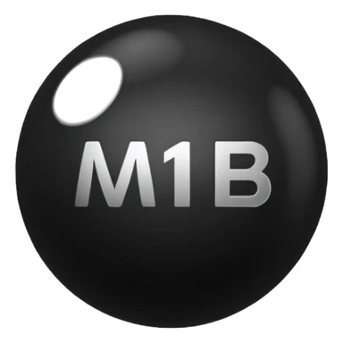 Black Ball with MB written on it. Nothing else no holes. sticker