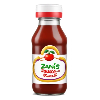 sauce bottle written Zanis on the lable make it colorfull sticker