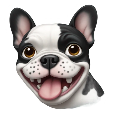 Black and white pied French Bulldog saying Cram sticker