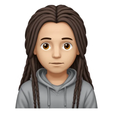 Lightskin with brown eyes and dark brown long dreads with a lining in the front sticker