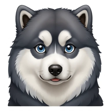 Black Alaskan Malamute dog with heterochromia, one brown eye and one light blue eye sticker
