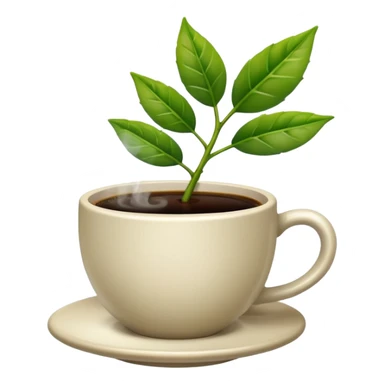  Cup of coffee with a plants sticker
