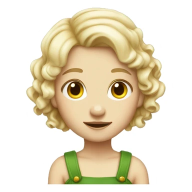 girl irish fairy with wavy short blond hair full view sticker