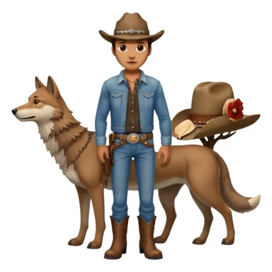 wolf and cowboys sticker
