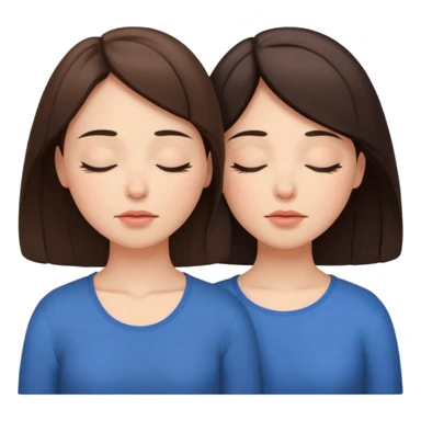two brunetts breathing like doing yoga or meditating sticker