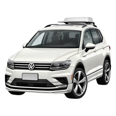 white VW Tiguan with tuned up bonnet sticker