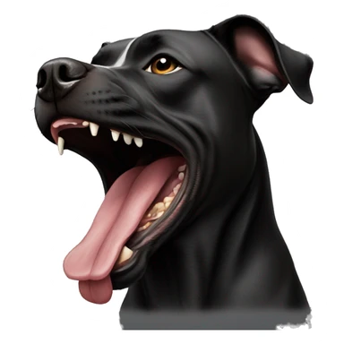 black staffordshire terrier howling sticker
