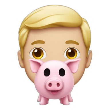 White Man whith pink pig sticker